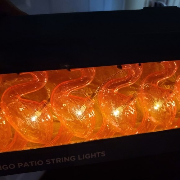 Pink Flamingo Patio String Lights 10 Battery - Picture 5 of 6